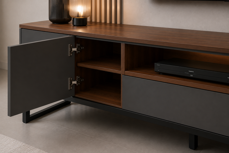 میز تلویزیون مدرن MDF و فلز سپنج کالا