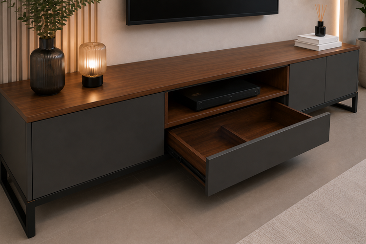 میز تلویزیون مدرن MDF و فلز سپنج کالا