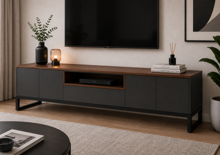 میز تلویزیون مدرن MDF و فلز سپنج کالا