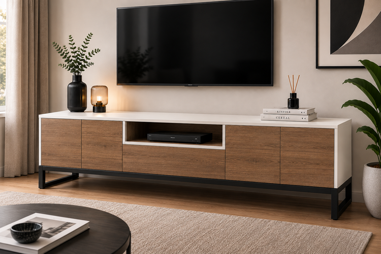میز تلویزیون مدرن MDF و فلز سپنج کالا