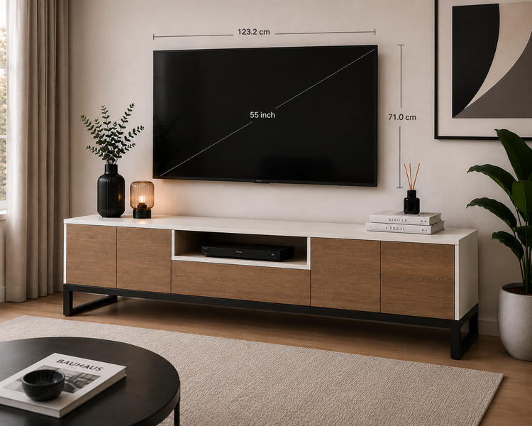 میز تلویزیون مدرن MDF و فلز سپنج کالا